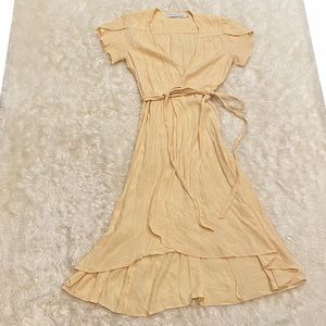 Christy Dawn Wrap Dress in Woven Buttercup